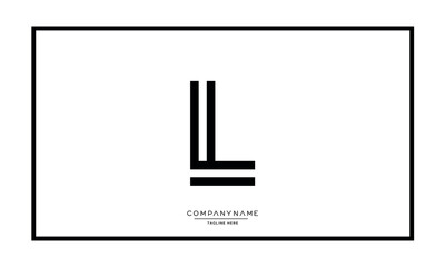 L or LL Alphabet letters logo vector monogram icon