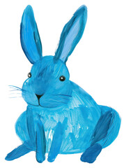 PNG Blue rabbit digital illustration art