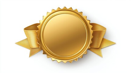 Gold medal with ribbon symbolizing achievement and excellence.