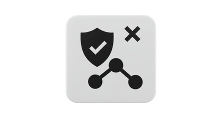 Isolated Icon of Security and Blocked Connection