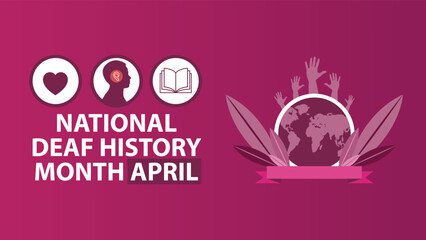 National Deaf History Month web vector banner design illustration