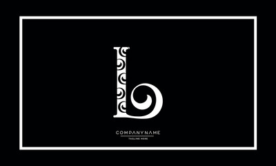 L or LL Alphabet letters logo vector monogram icon