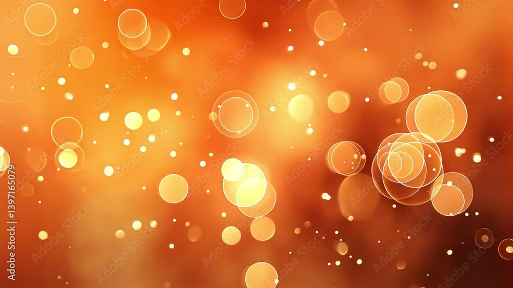 Poster golden bokeh delight: an enchanting tapestry of radiant bokeh circles dances across a warm, inviting