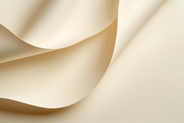 Close-up of soft textured cream-colored paper with a smooth curve