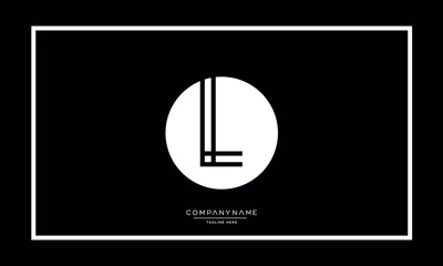 L or LL Alphabet letters logo vector monogram icon