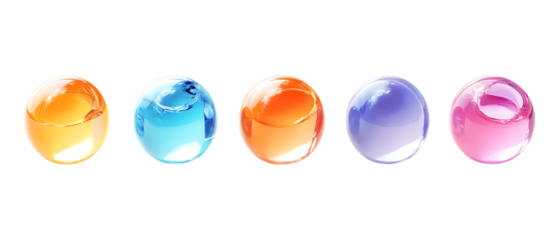 Pack of Round Object Set Against Transparent Background for Design or Abstract Projects