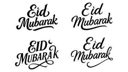 Muslim Islamic and Arabic Eid Mubarak Calligraphy Collection Eid Festival in Elegant and Fancy Font Style
