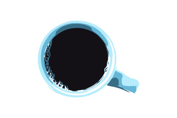 ゆっくりコーヒーを楽しんでいる、手書き風のコーヒーブレイクのイメージ（ベクター素材）
