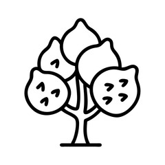 Illustration of a simple lemon tree drawing with lemons for graphic design needs