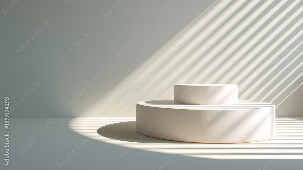 Poster minimalist product display podium background with light and shadow for product showcase stage 3d ren