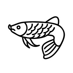Outline drawing of a fish vector illustration aquatic animal sea life design