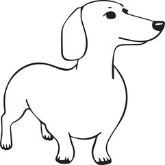 Dachshund Dog. Hand drawn vector illustration
