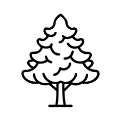 Outline drawing of a christmas tree simple vector illustration for christmas use