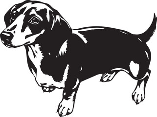 Dachshund Dog. Hand drawn vector illustration