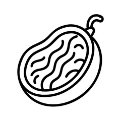 Illustration of a calabash gourd vegetable plant food ingredient outline drawing