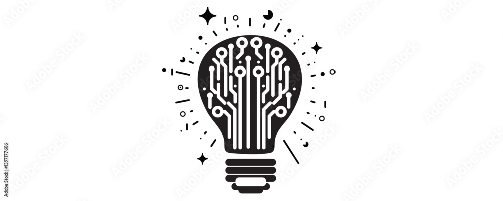 Poster Artificial intelligence technology and cyber space concept