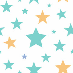 Seamless pattern with stars for room decoration. Seamless beautiful colorful background vector with numerous stars for print, wallpaper and kids.