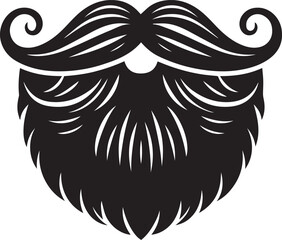 Obraz premium black vector illustration of a mustache, mustache silhouette vector black and white, mustache clipart