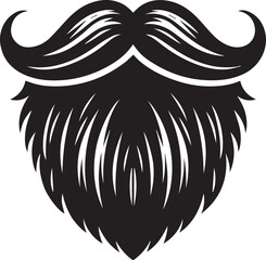 Obraz premium black vector illustration of a mustache, mustache silhouette vector black and white, mustache clipart