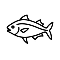 Outline drawing of a fish animal aquatic life swimming ocean sea wildlife marine life