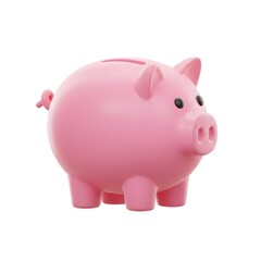 Obraz premium Adorable Pink Piggy Bank Savings Goal Concept, 3D Render Illustration of a Cute Cartoon Piggy Bank Perfect for Financial Planning and Investment Themes