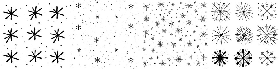 Background of winter featuring hand-drawn snowflake sketches © Andrei