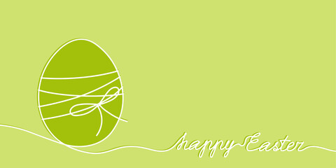 Continuous line drawing of easter egg. Egg line art. Minimalist linear sketch isolated on light background.