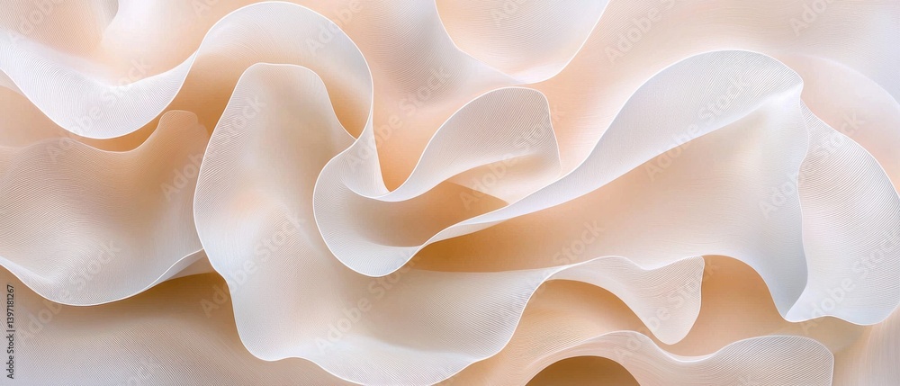 Poster abstract delicate curvaceous forms in neutral tones for design and backgrounds. elegant and aestheti