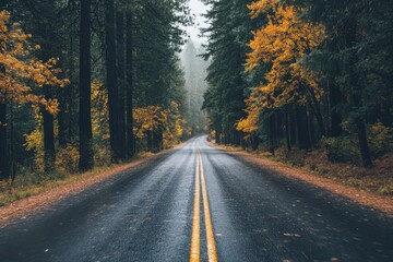 Autumnal Forest Road