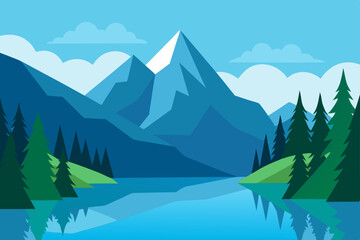 winter landscape with mountains
