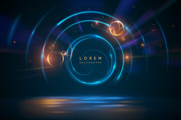 Light circle effect with water surface