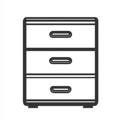 Drawer Solid Line Icon Isolated on White Background