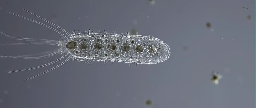 Anamorphic video of Close Up Trichomonas Protozoa 