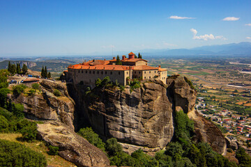 Fototapeta premium St. Stephen monastery situated at Meteora rocks, Kalambaka, Greece