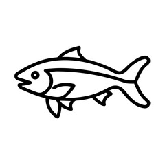 Illustration of a fish outline drawing for fishing and aquatic life resources