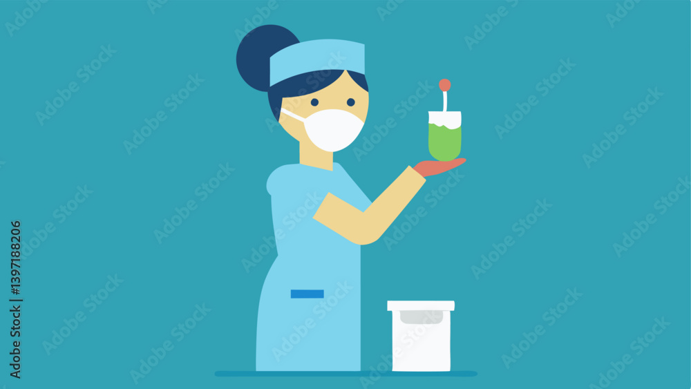 Poster sample collection process a vector illustrating a nurse or healthcare professional collecting a samp