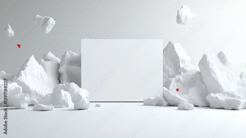 Aufkleber artistic display of heart elements on white background minimalist environment conceptual perspective