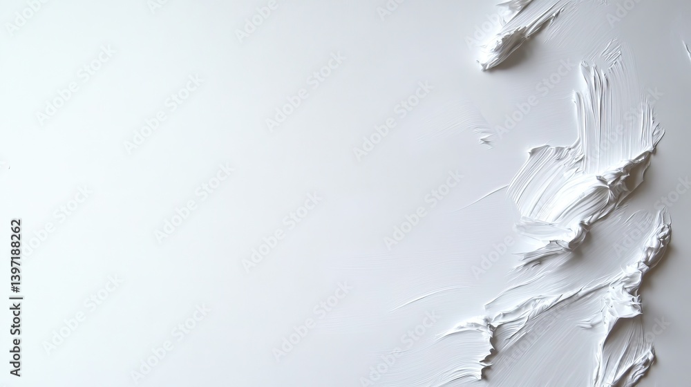 Poster textured white surface with paint smears studio setting abstract art clean environment close-up pers