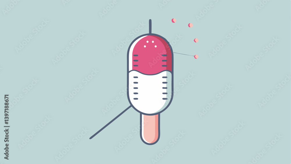 Poster microneedling device a closeup illustration of a handheld microneedling device with tiny needles dem