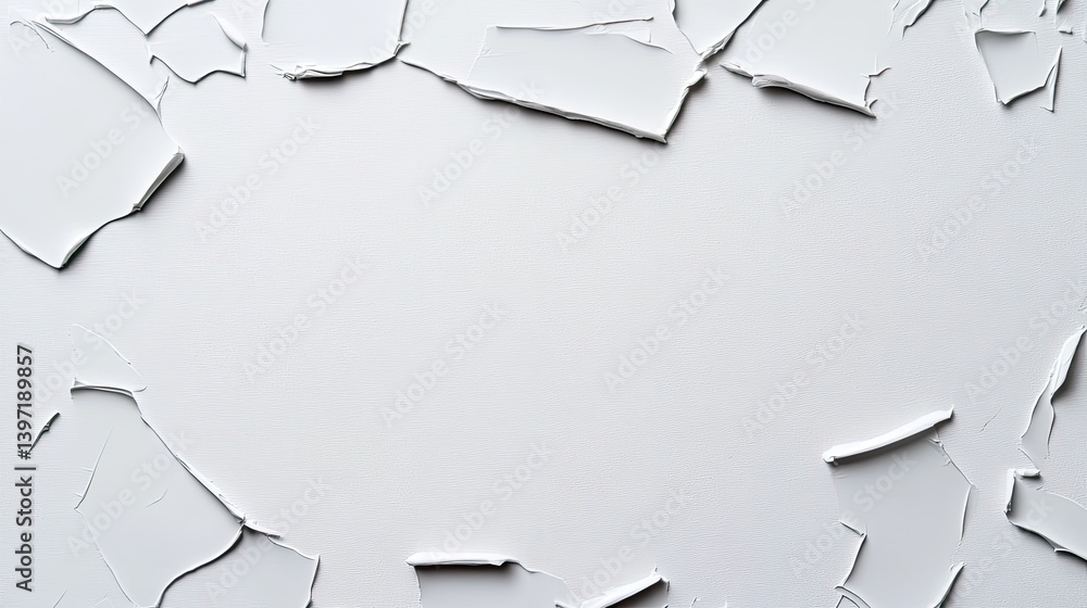 Poster peeling paint texture close-up studio setting artistic image white background minimalist concept