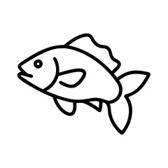 Outline drawing of a fish swimming in the sea or aquarium, editable vector graphic