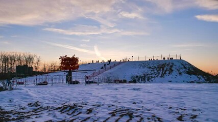 4k Video Harbin Mingdu Ski Resort Time Lapse Shows Winter Fun and Snowy Landscapes