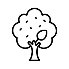 Tree outline vector illustration for nature and forest themed designs and art work