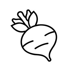 Illustration of fresh beet vegetable outline vector icon healthy food concept design