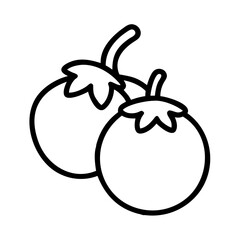 Outline drawing of two tomatoes for healthy food illustrations and clip art use