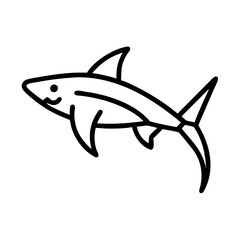 Cute shark vector drawing for ocean animal illustration and marine life design needs