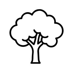 Tree outline icon vector illustration of nature forest plant and park tree