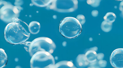 Floating Bubbles on a Blue Background