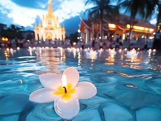 Floating Candle, Temple, Dusk