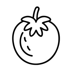 Tomato outline vector illustration fresh vegetable garden food ingredient design